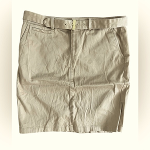 Lauren Ralph Lauren Camel khaki color Belted Skirt vintage size 6‎ petite